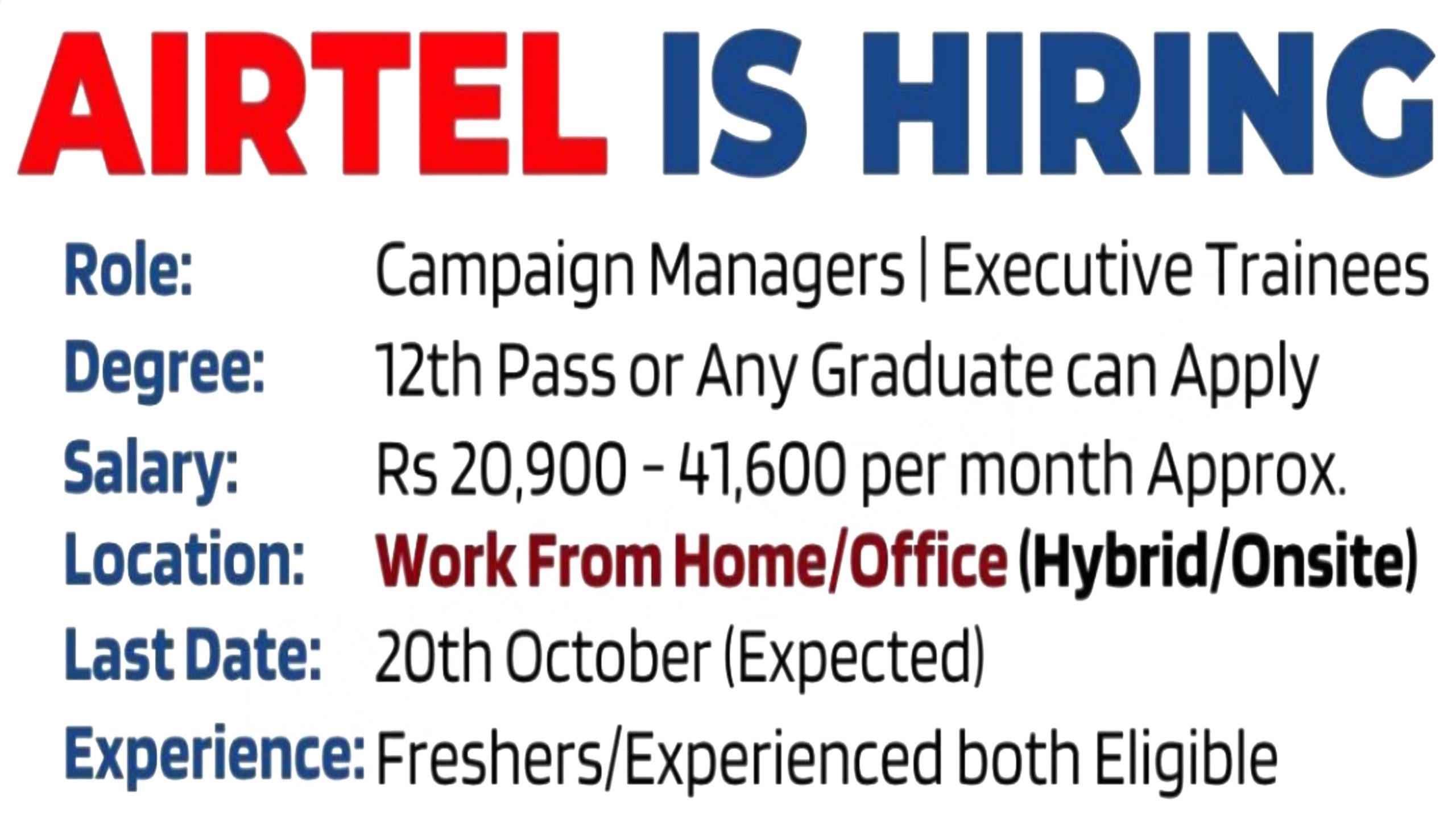 Airtel Work Home Jobs 2023
