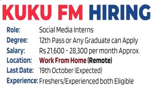 Kuku FM Hiring Work From Home 
