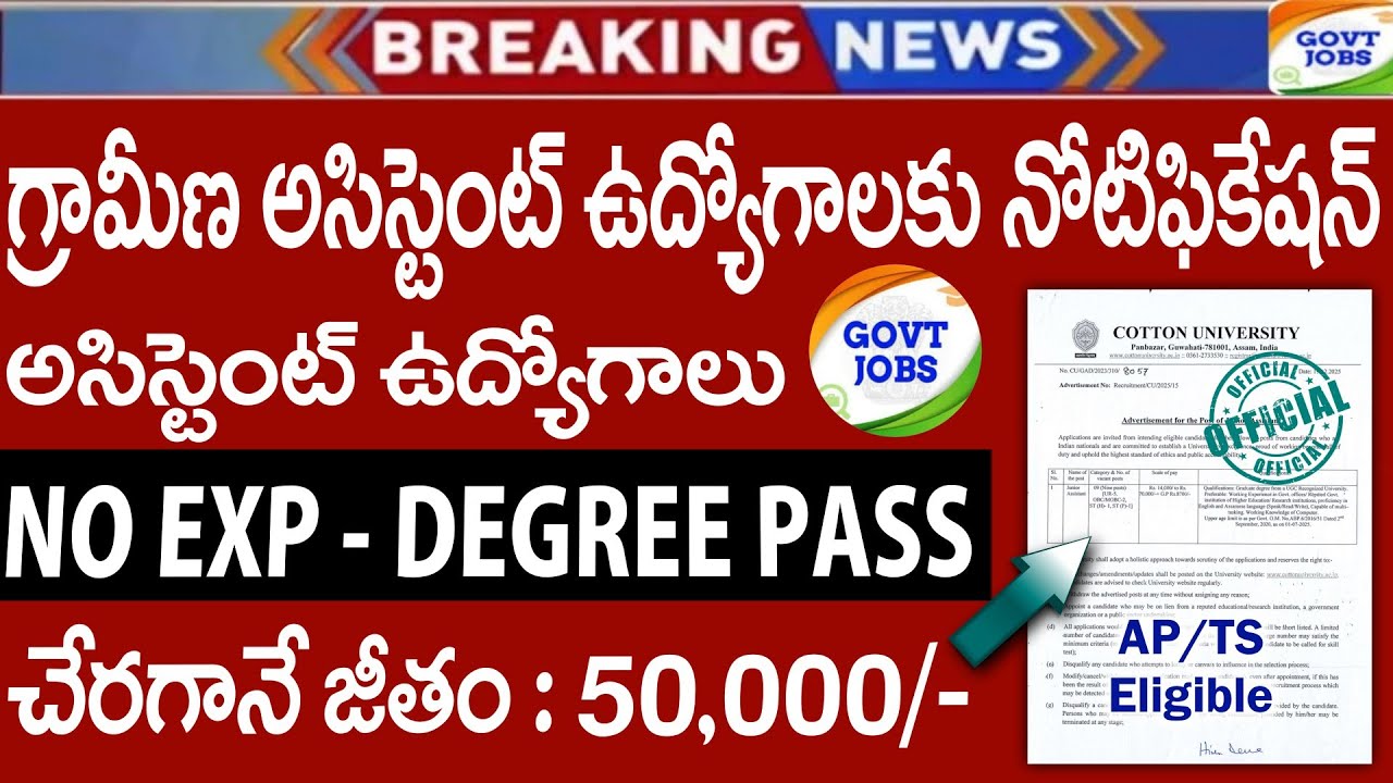 Cotton University Recruitment 2025