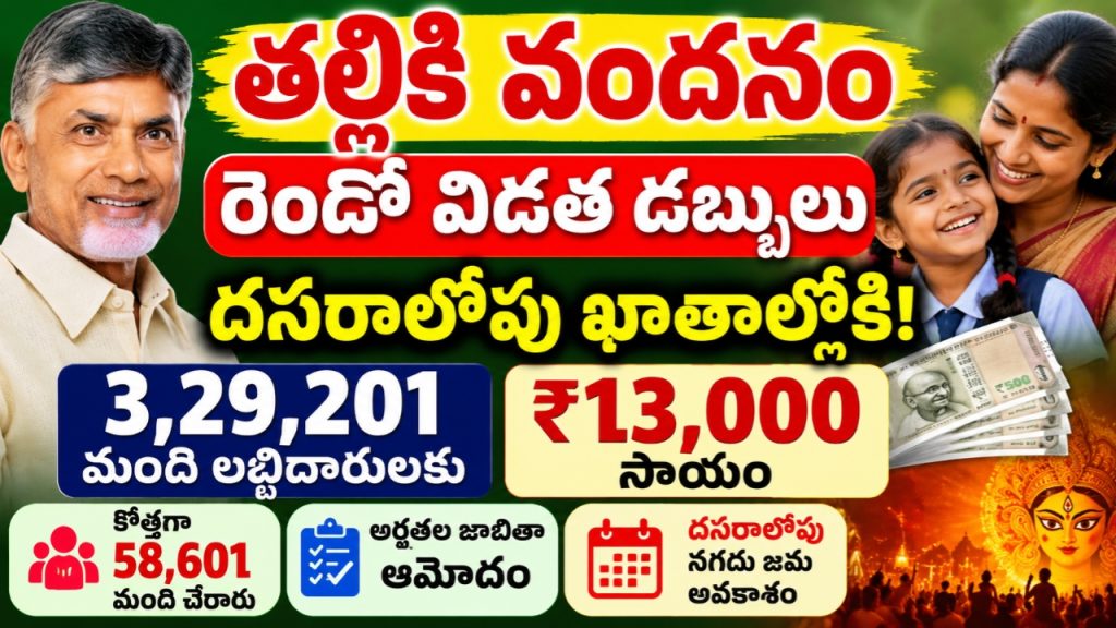 తల్లికి వందనం రెండో విడత డబ్బులు