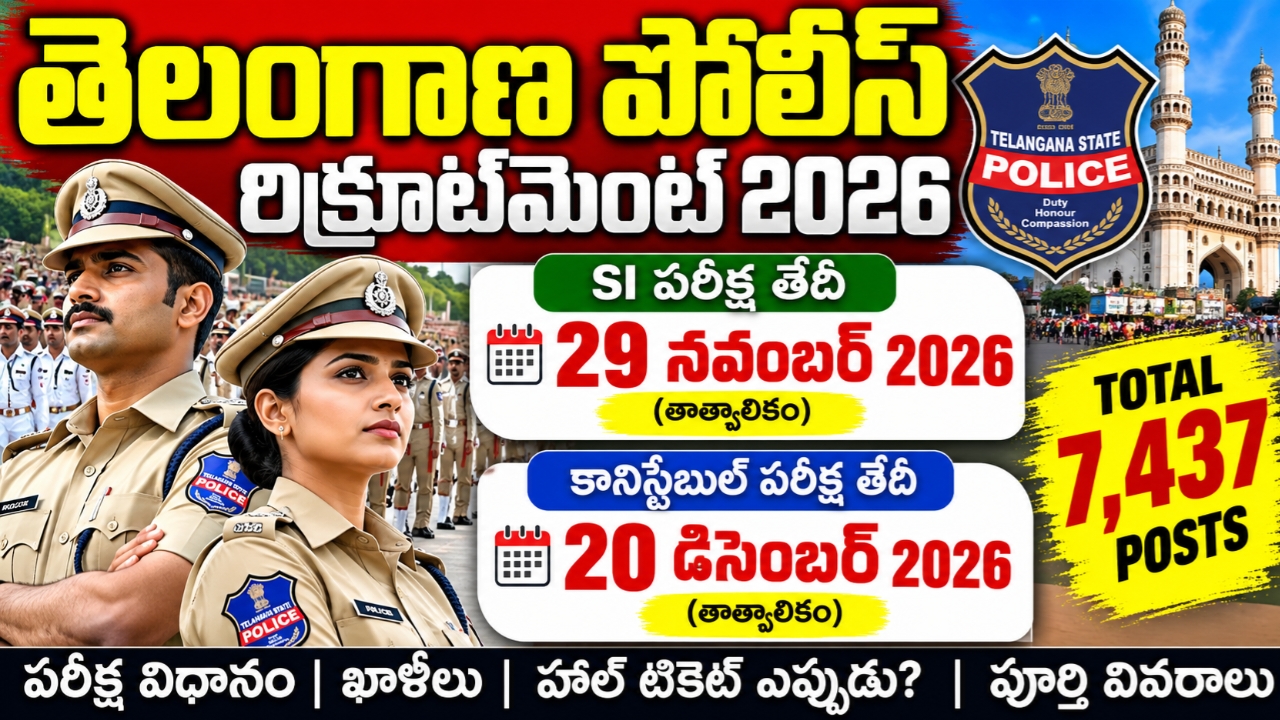 Telangana Police Exam Dates 2026