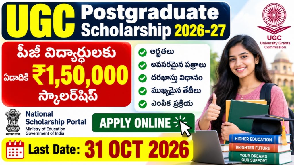 UGC Postgraduate Scholarship 2026-27