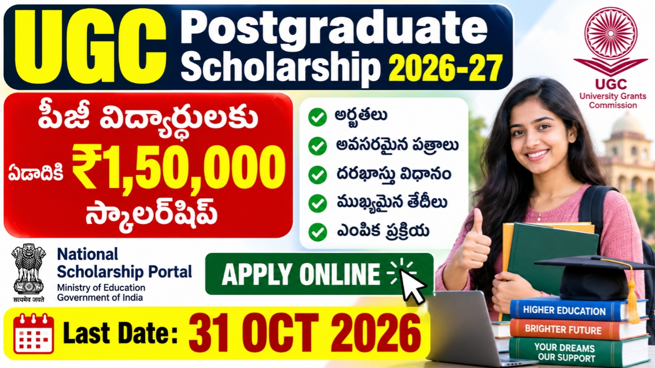 UGC Postgraduate Scholarship 2026-27