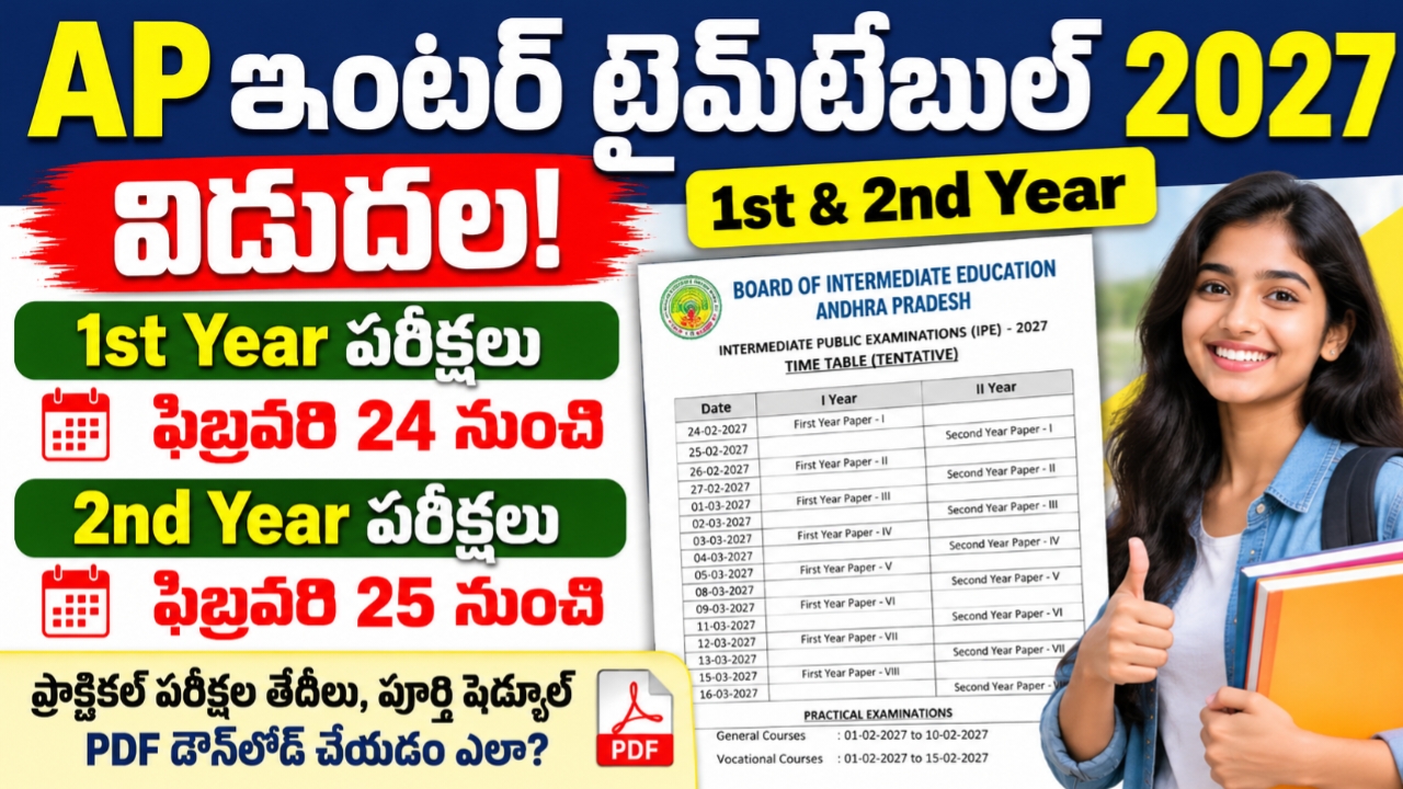 AP Inter Time Table 2027