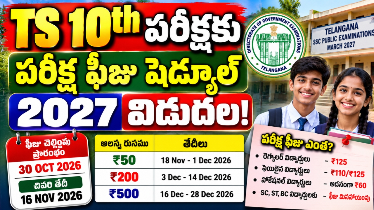 TS 10th Exam Fee Schedule 2027